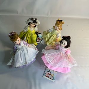 Madame Alexander Little Women Meg France Amy Beth Doll Lot With Stands